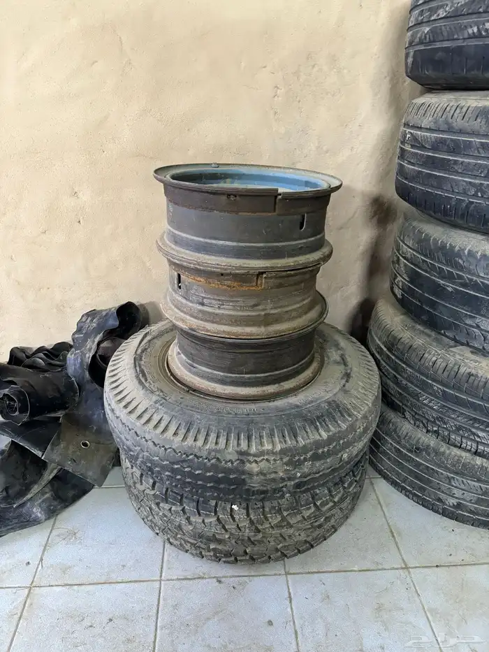 جنوط باترول 5 حديد اصلية بالكفر مقاس 16 وجنط 15 باترول حديد 8