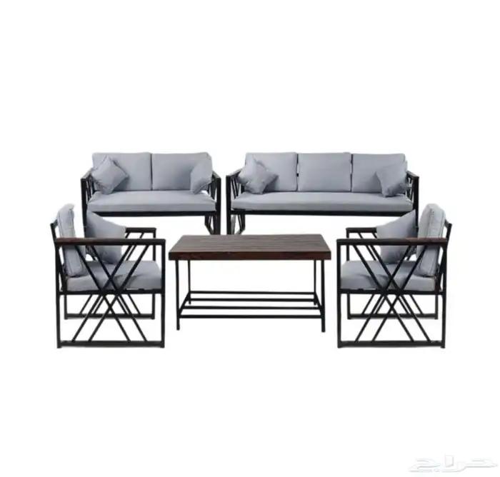 جلسات الخارجية حديد خشب 4