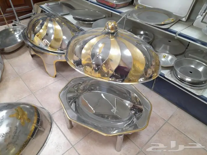 سخان كوزى بيضاوى بحامل الغطاء وسط ذهبى وفضى 8
