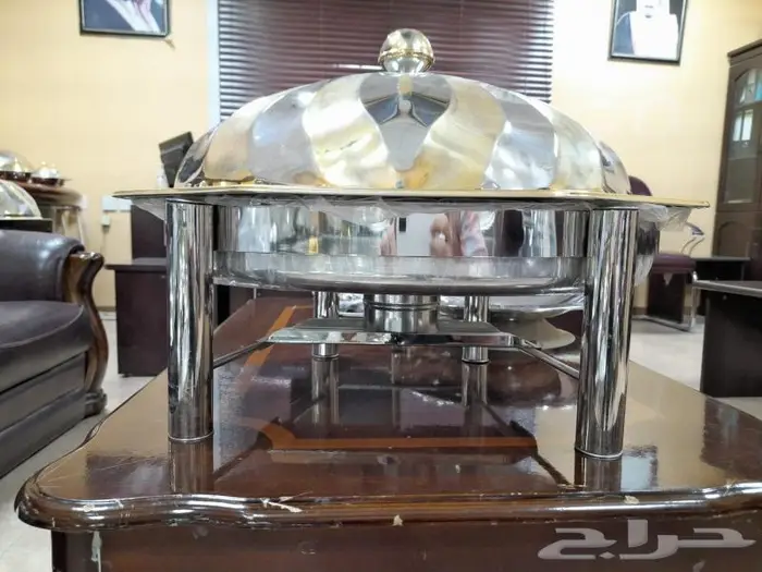 سخان كوزى بيضاوى بحامل الغطاء وسط ذهبى وفضى 5