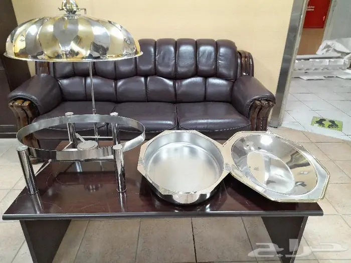 سخان كوزى بيضاوى بحامل الغطاء وسط ذهبى وفضى 2