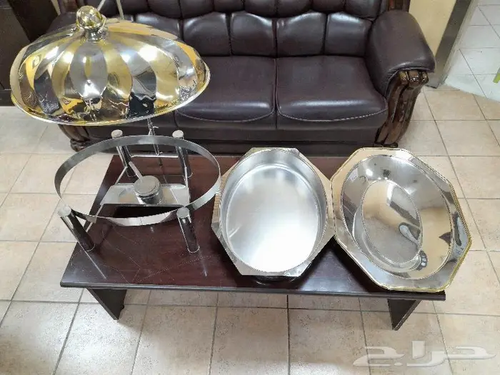 سخان كوزى بيضاوى بحامل الغطاء وسط ذهبى وفضى 9