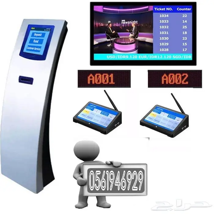 شاشات الكترونية لعرض ارقام الانتظار العملاء وترتيب الصف 2
