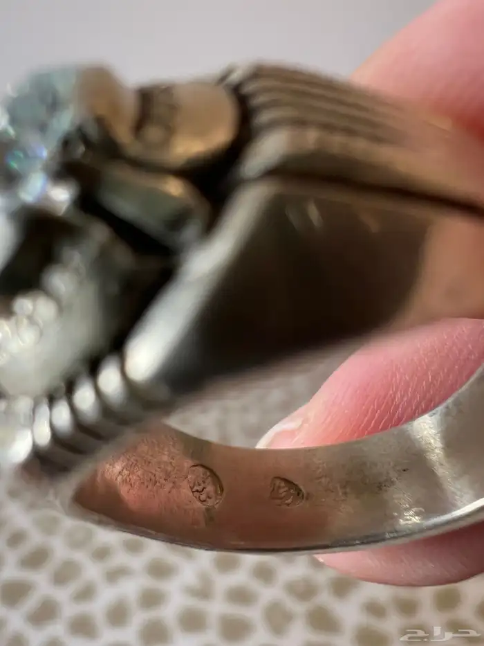 خاتم فضة حجر الموزنايت 2