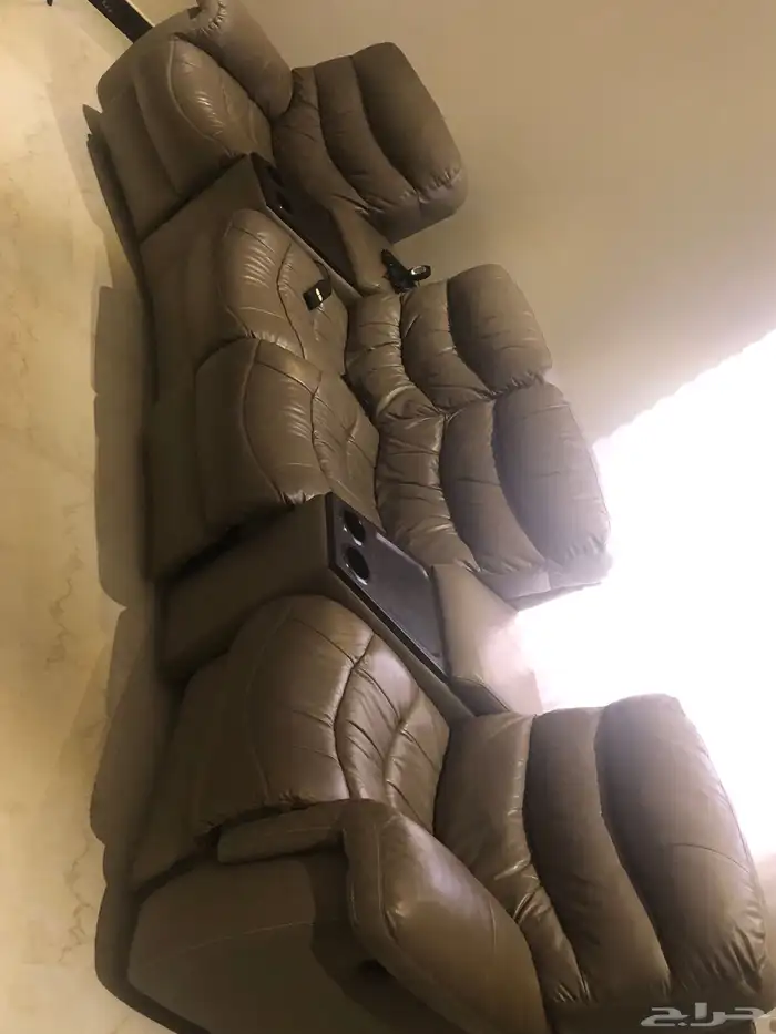 كنب ريكلاينر recliner كهربائي جلد 4 مقاعد 1