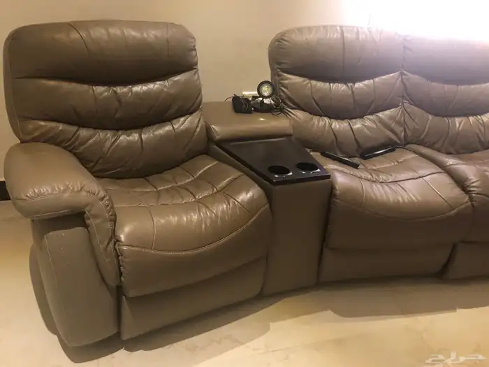 كنب ريكلاينر recliner كهربائي جلد 4 مقاعد 3