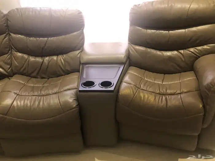 كنب ريكلاينر recliner كهربائي جلد 4 مقاعد 4