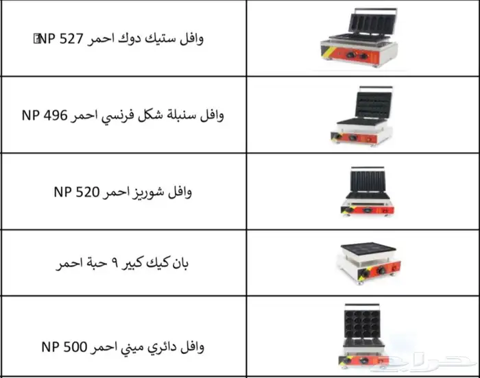 مكائن وافل بأشكال وأحجام ومواصفات مختلفة 1