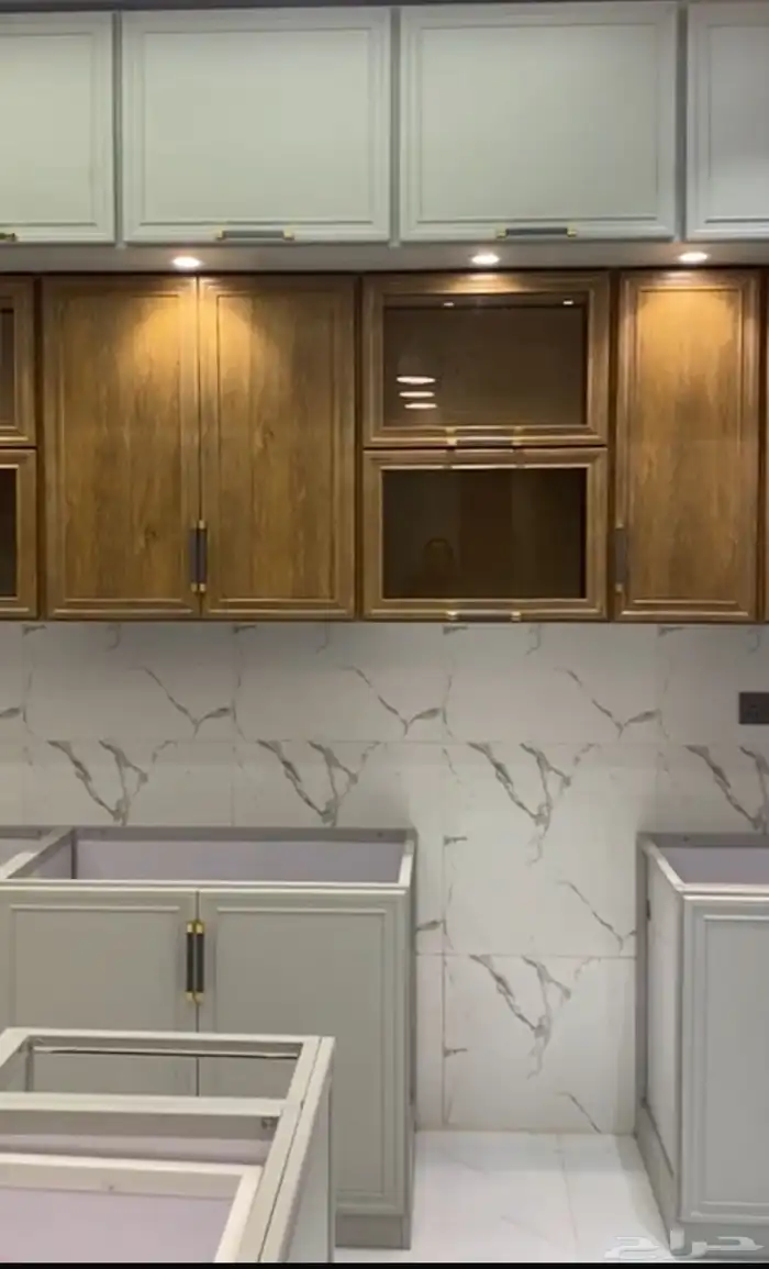 تفصيل دواليب مطابخ صاج المنيوم خشب 10