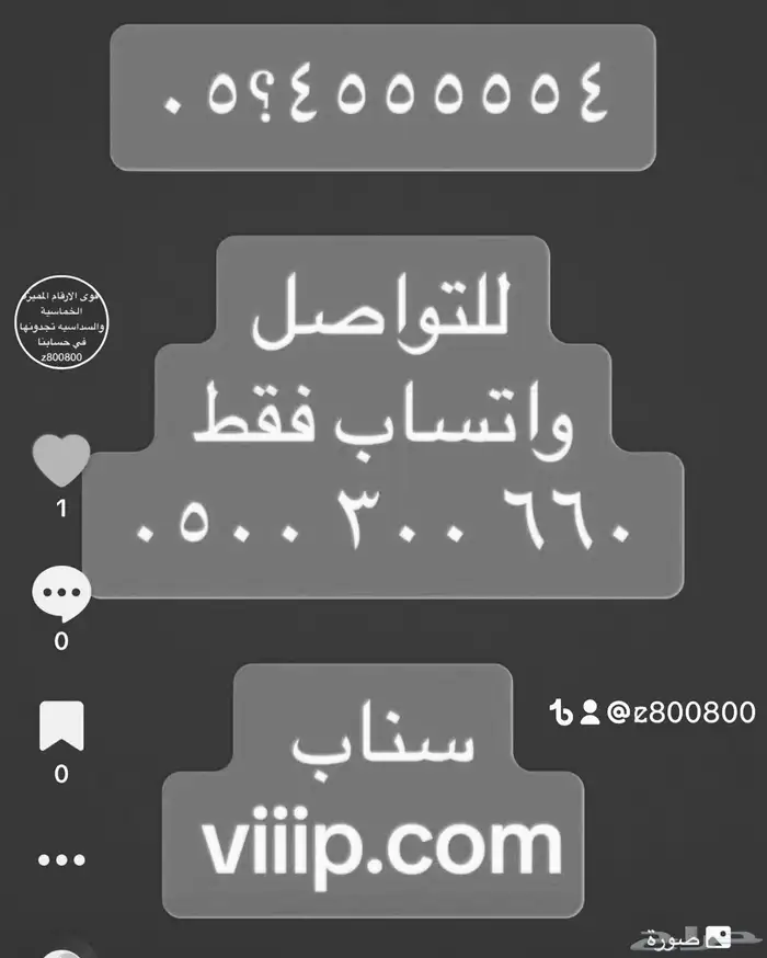 ست ست و خمس خمسات ارقام مميزة 6660-053666 1