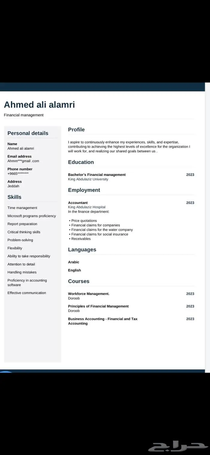 سيرة ذاتية احترافية pdf اللغتين في نفس اليوم 7