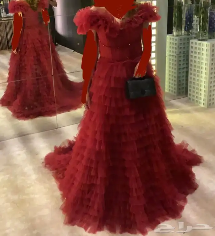 فستان زواج احمر مقاس سمول 2