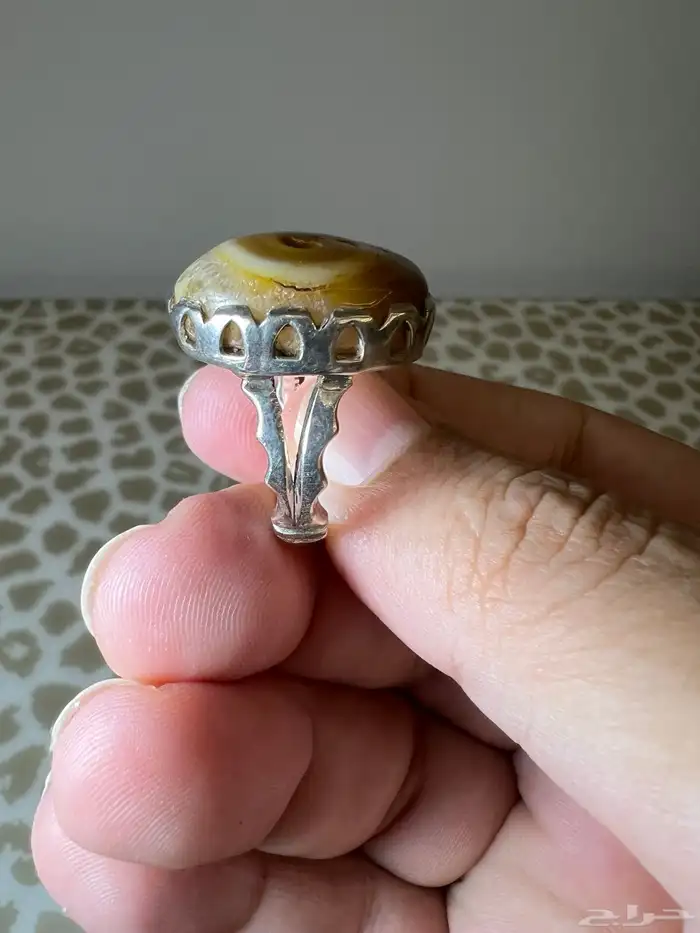 خاتم فضة عقيق بافوري 1
