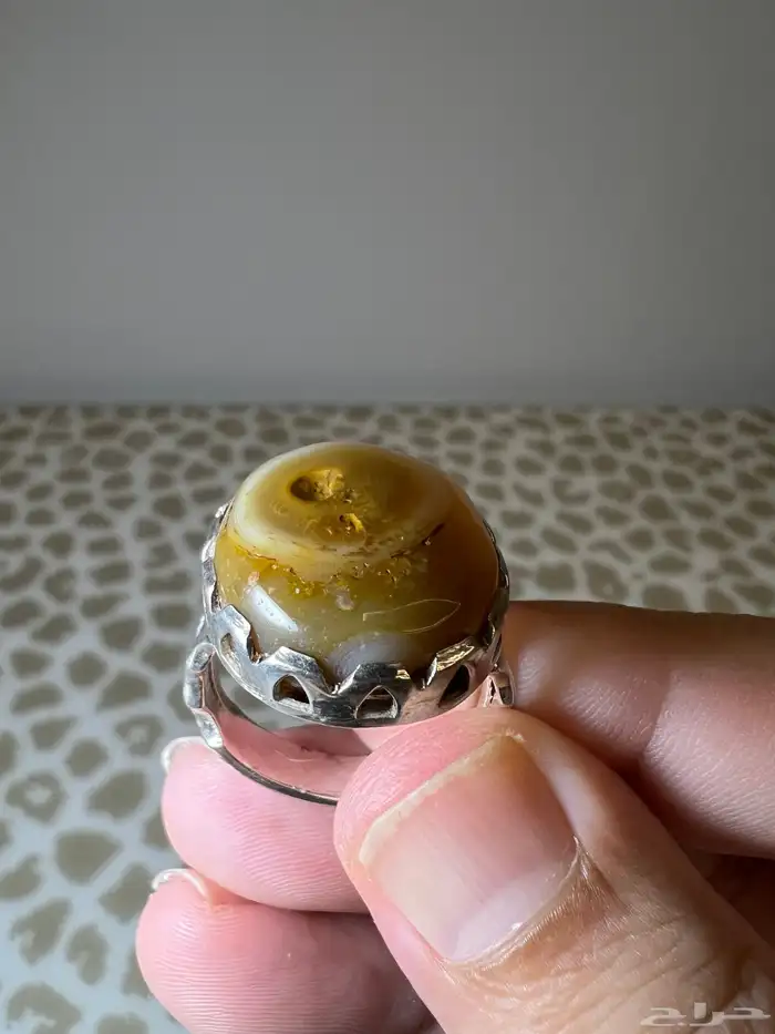 خاتم فضة عقيق بافوري 2