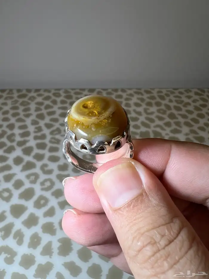 خاتم فضة عقيق بافوري 0