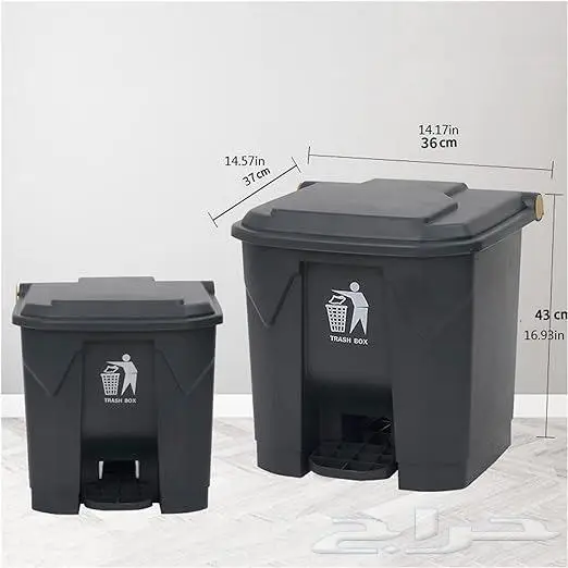 براميل نفايات بلاستيكية بدعسة مع كفرات 8