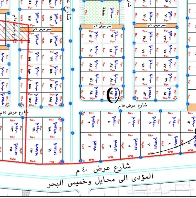 ارض بالحريضه موقع ممتازعلى شارعين شرقي شمالي 15-15والبيع سمح 1