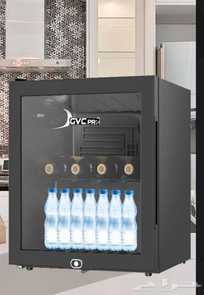 ثلاجة 50لتر عرض صغيرة زجاجية جي في سي برو - اسود 0