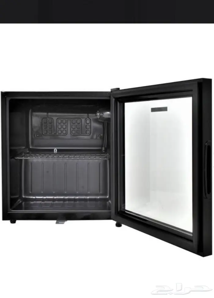 ثلاجة 50لتر عرض صغيرة زجاجية جي في سي برو - اسود 2