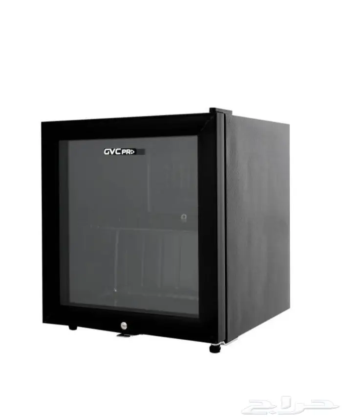 ثلاجة 50لتر عرض صغيرة زجاجية جي في سي برو - اسود 1