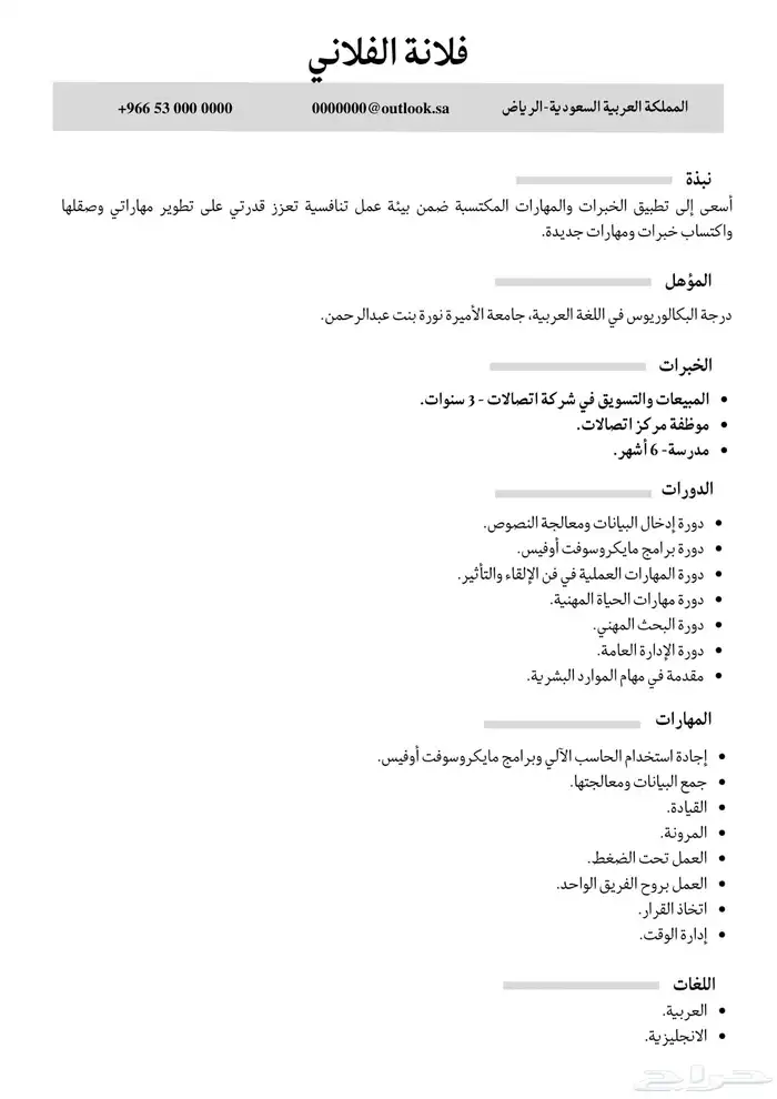 سيرة ذاتية احترافية خدمات الكترونية 4