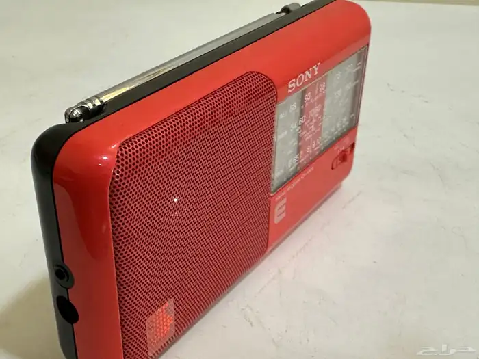 راديو سوني 450s ثلاث موجات أحمر 1988 5