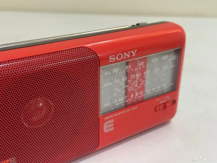 راديو سوني 450s ثلاث موجات أحمر 1988 12