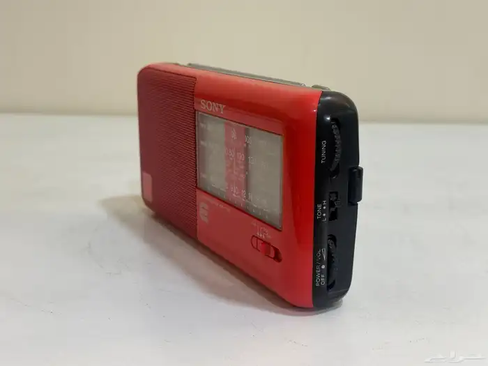 راديو سوني 450s ثلاث موجات أحمر 1988 2