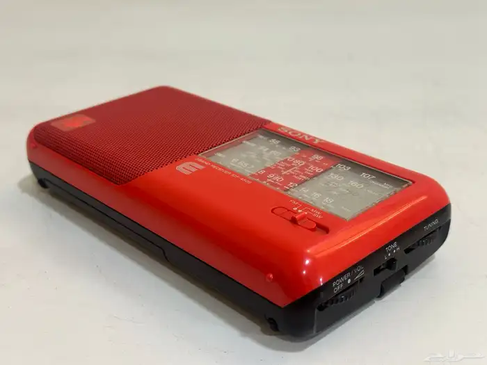 راديو سوني 450s ثلاث موجات أحمر 1988 4