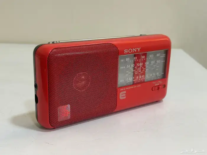 راديو سوني 450s ثلاث موجات أحمر 1988 1