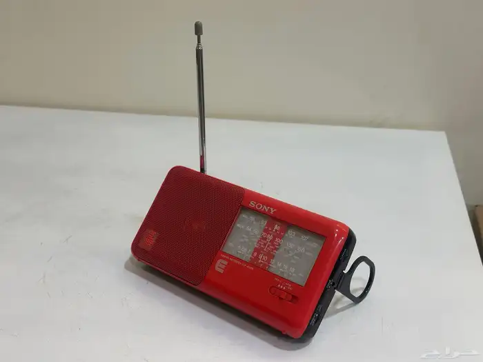راديو سوني 450s ثلاث موجات أحمر 1988 9