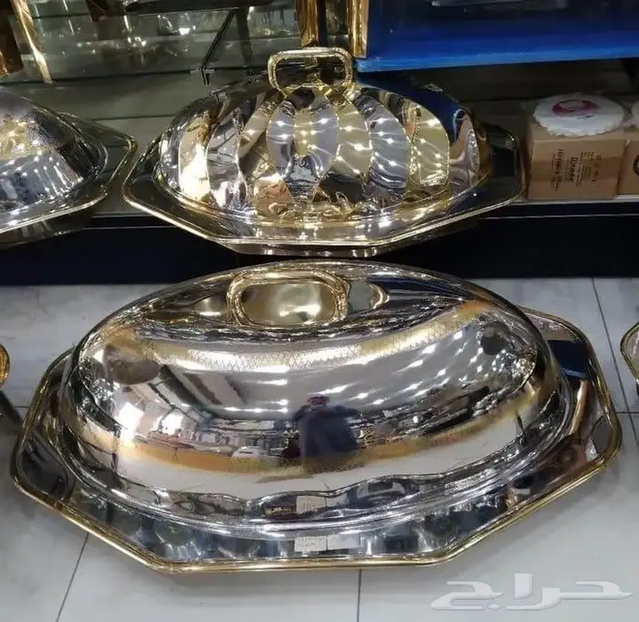 كوزى بيضاوى بالغطاء 2 مقاس ذهبى وفضى 1