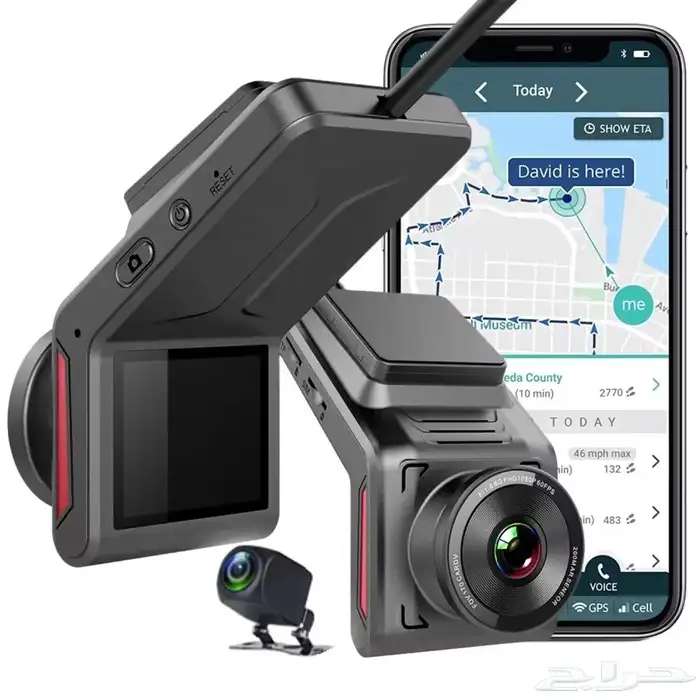 داش كام شريحة 4G كاميرا امامي وخلفي وتتبع GPS 4