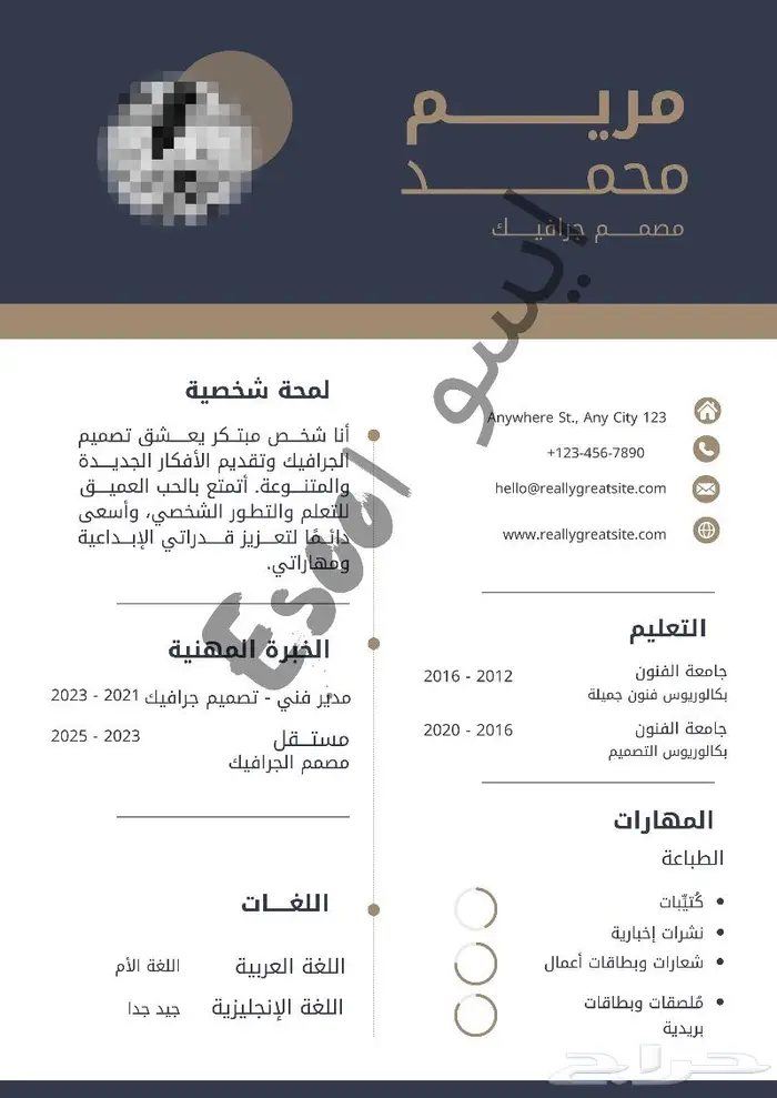 عمل سي في (CV) متوافق مع نظام ATS بنسخ (عربي انجليزي) 13