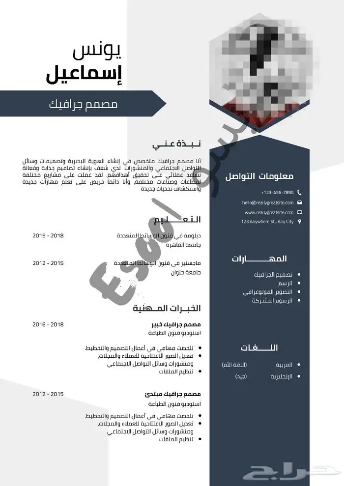 عمل سي في (CV) متوافق مع نظام ATS بنسخ (عربي انجليزي) 14