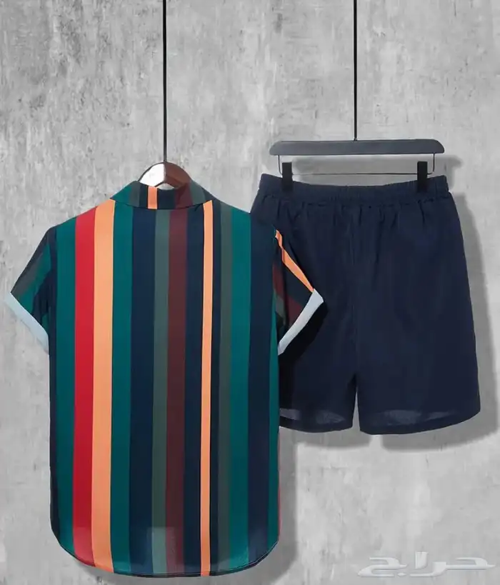 ملابس صيفيه طقم3قطع شورت داخلية قطنية مع سترة الوان ومقاسات 92