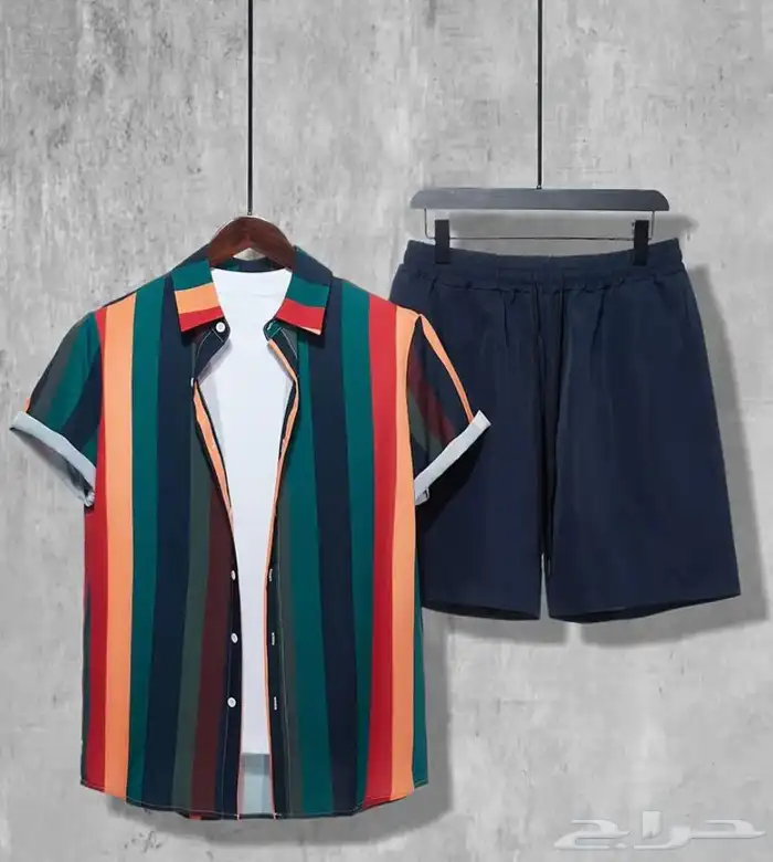 ملابس صيفيه طقم3قطع شورت داخلية قطنية مع سترة الوان ومقاسات 91