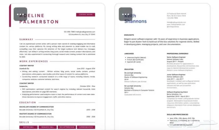 سيرة ذاتية احترافية ATS 5