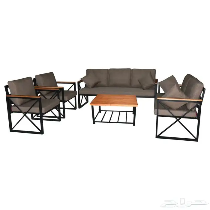 كراسي خشب وحديد خارجية 2