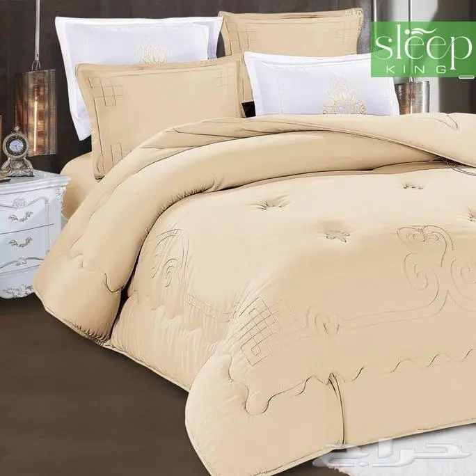 طقم لحاف صيفي قطن سادة ناعم مقاس كنج 3