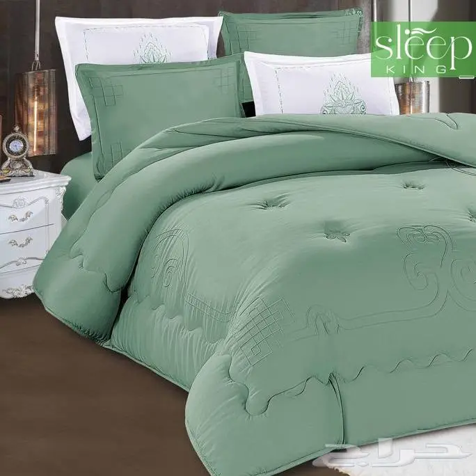 طقم لحاف صيفي قطن سادة ناعم مقاس كنج 6