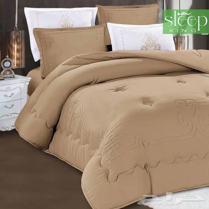 طقم لحاف صيفي قطن سادة ناعم مقاس كنج 0