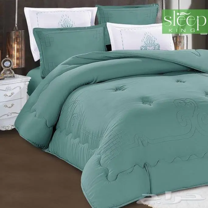 طقم لحاف صيفي قطن سادة ناعم مقاس كنج 8