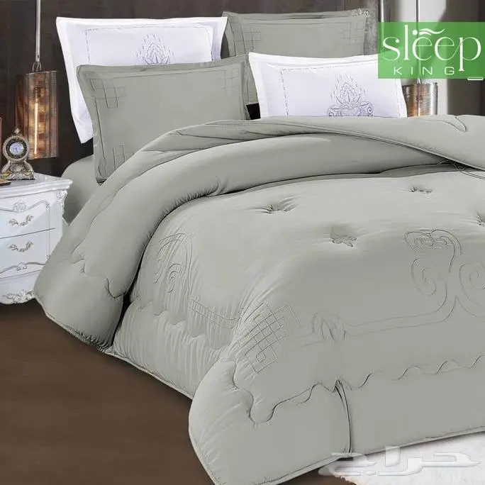 طقم لحاف صيفي قطن سادة ناعم مقاس كنج 7