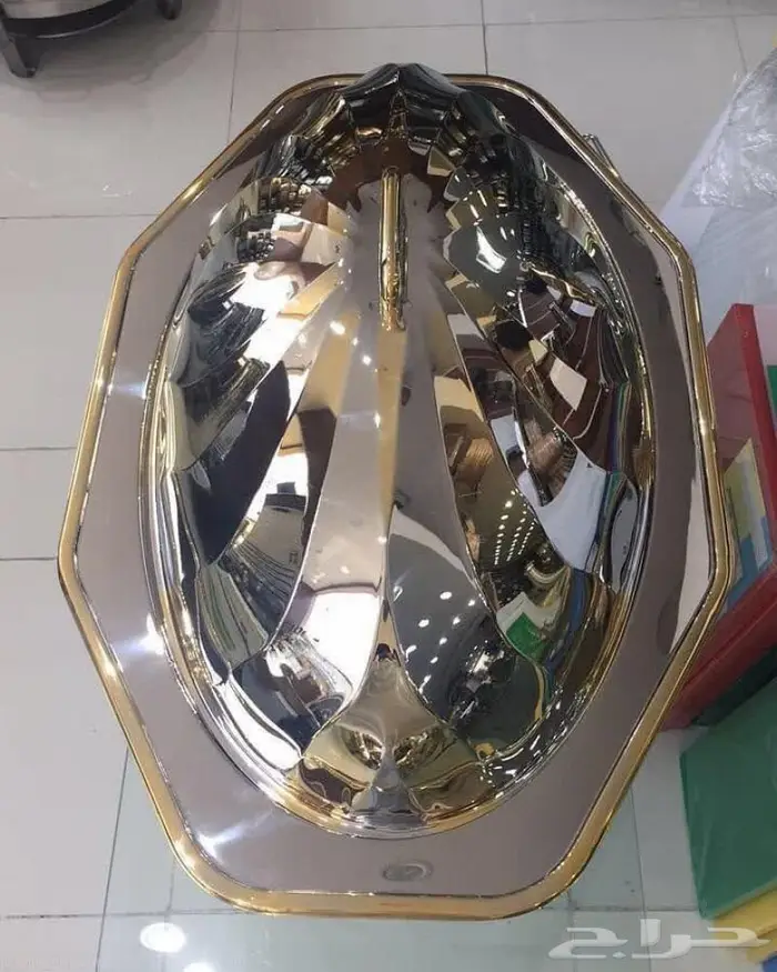 صحن كوزى بيضاوى بالغطاء 4 مقاس. ذهبى وفضى 0