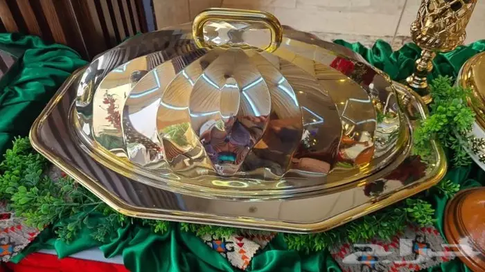 صحن كوزى بيضاوى بالغطاء 4 مقاس. ذهبى وفضى 2