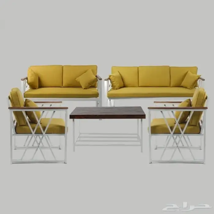 كراسي خشب وحديد خارجية 3