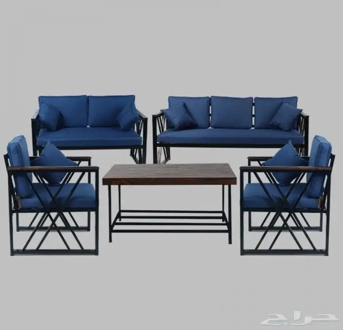 كراسي خشب وحديد خارجية 1