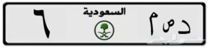 لوحة سيارة مميزة ورقم فردي (د ص م 6) 0