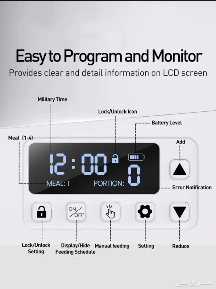 جهاز تغذية أوتوماتيكي للحيوانات الاليفة سعة 4 لتر (جديد ) 2